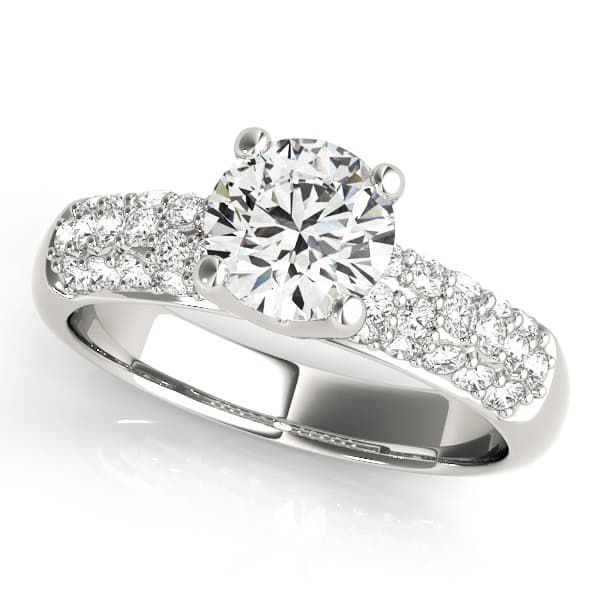 Multirow Pavé Set Engagement Ring — style 83702 in 10k White Gold