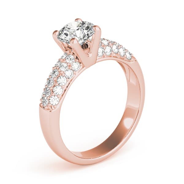 Multi-Row Pavé Set Engagement Ring, style 83702, Top view in rose gold