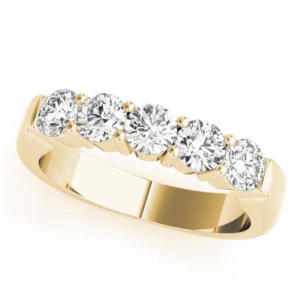 Prong Set Wedding Rings (1 ct. tw.), Front view in yellow gold