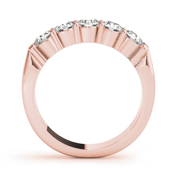 Prong Set Wedding Rings (1 ct. tw.), Side view in rose gold