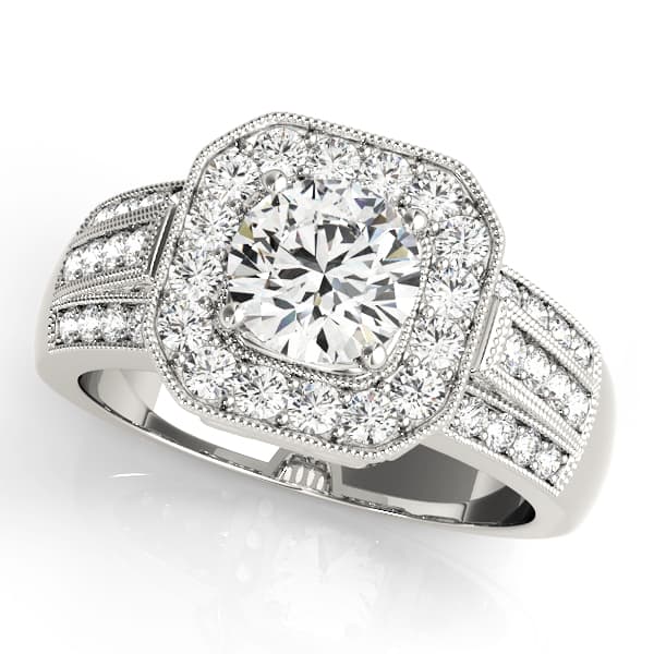 ENGAGEMENT RINGS HALO ROUND — style 83713 in 10k White Gold