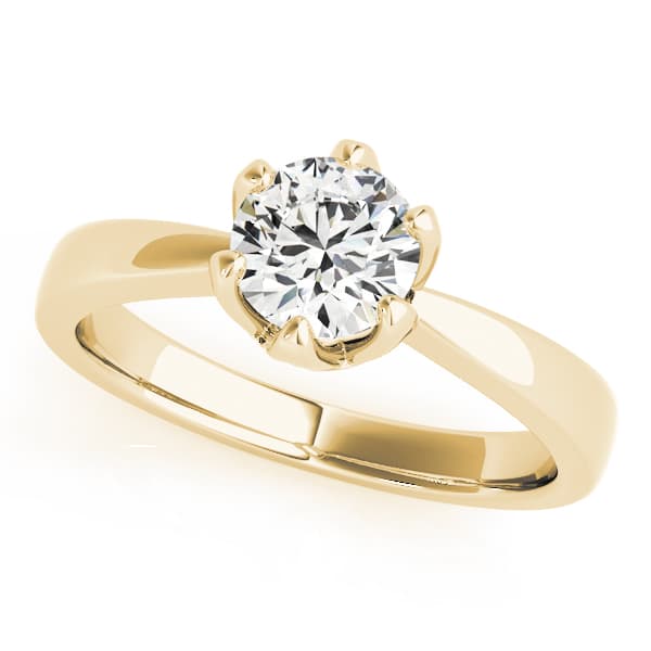 Solitaire Engagement Ring, style 83723, Front view in yellow gold