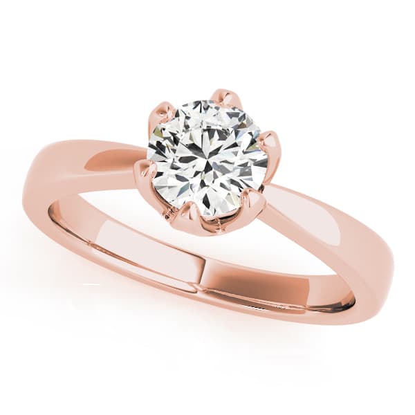 Solitaire Engagement Ring, style 83723, Front view in rose gold