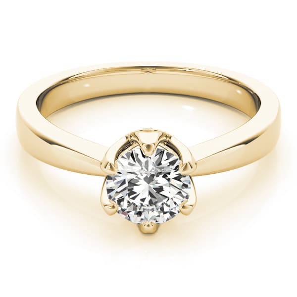 Solitaire Engagement Ring, style 83723, On hand view in yellow gold