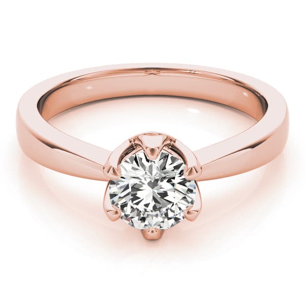 Solitaire Engagement Ring, style 83723, On hand view in rose gold