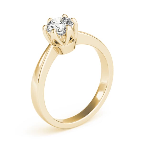 Solitaire Engagement Ring, style 83723, Top view in yellow gold