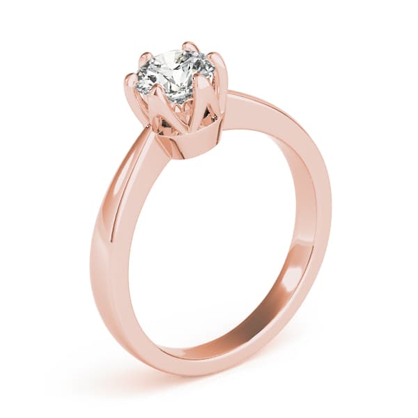 Solitaire Engagement Ring, style 83723, Top view in rose gold