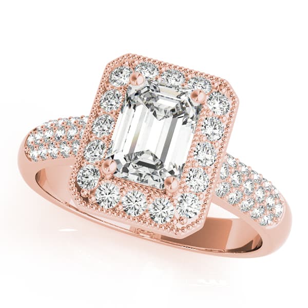 Emerald Gemstone Ring in Rose gold