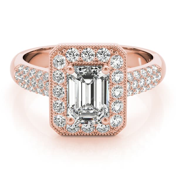 Emerald Gemstone Ring, style 83725, On hand view in rose gold