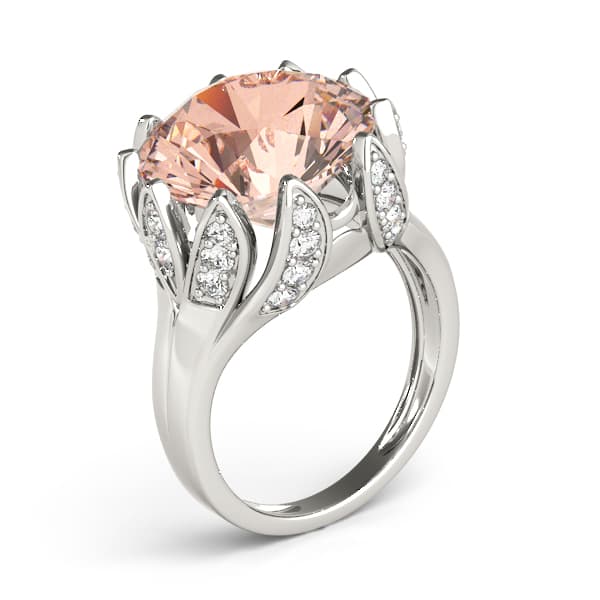 Round Gemstone Ring (0.52 ct. tw.), Angle view in white gold or platinum