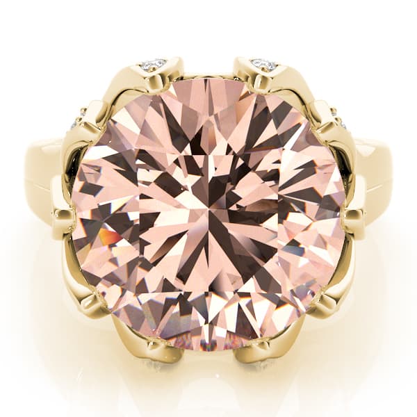 Round Gemstone Ring (0.52 ct. tw.), On hand view in yellow gold