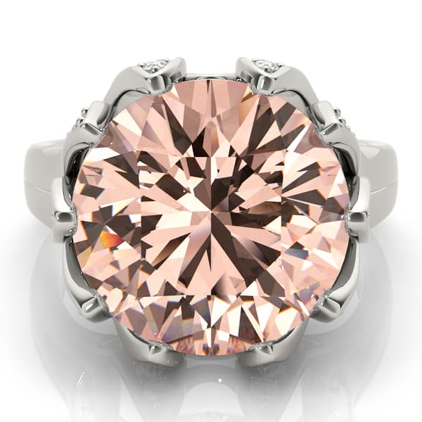 Round Gemstone Ring (0.52 ct. tw.), On hand view in white gold or platinum