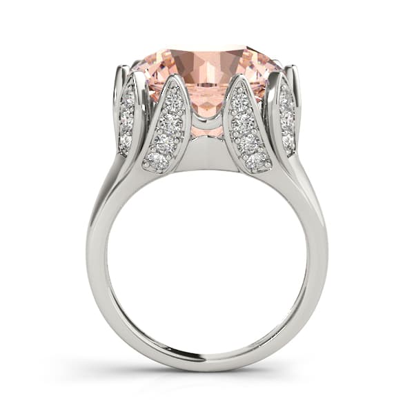 Round Gemstone Ring (0.52 ct. tw.), Side view in white gold or platinum