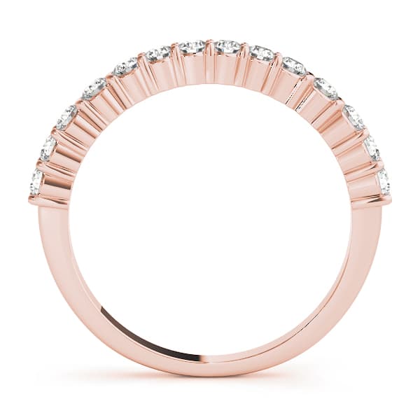 Single Row Prong Set Wedding Ring (0.42 ct. tw.), Side view in rose gold