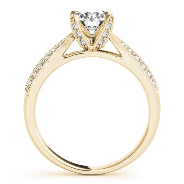 Pavé Engagement Ring, style 83735, Side view in yellow gold