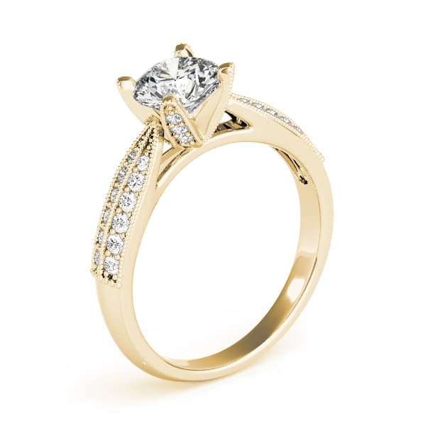 Pavé Engagement Ring, style 83735, Top view in yellow gold