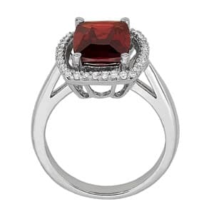 Emerald Shaped Color Rings (0.18 ct. tw.), Side view in white gold or platinum