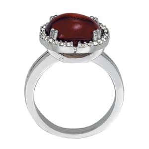 Round Gemstone Ring (1/8 ct. tw.), Side view in white gold or platinum