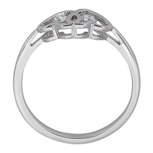 Diamond Fashion Heart Rings (0 ct. tw.), Side view in white gold or platinum