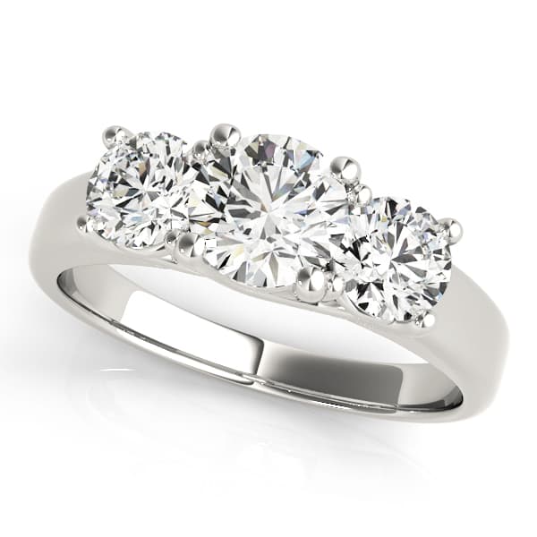 3-Stone Prong Set Trellis Engagement Ring — style 83739 in 10k White Gold