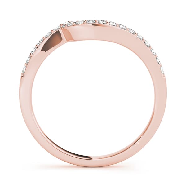 Prong Set Curved Wedding Band (0.2 ct. tw.), Side view in rose gold