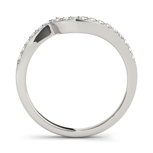 Prong Set Curved Wedding Band (0.21 ct. tw.), Side view in white gold or platinum
