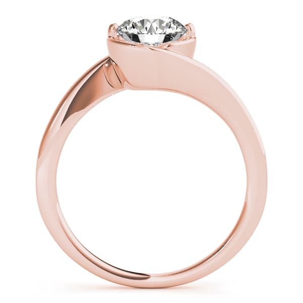 Solitaire Bypass Engagement Ring, style 83748, Side view in rose gold