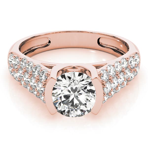Pavé Engagement Ring, style 83751, On hand view in rose gold