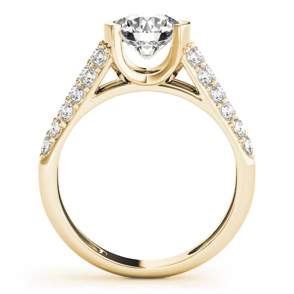 Pavé Engagement Ring, style 83751, Side view in yellow gold