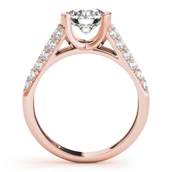 Pavé Engagement Ring, style 83751, Side view in rose gold