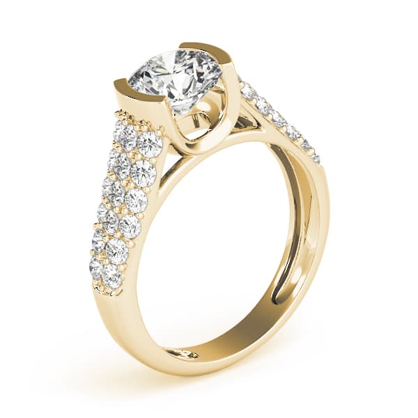 Pavé Engagement Ring, style 83751, Top view in yellow gold