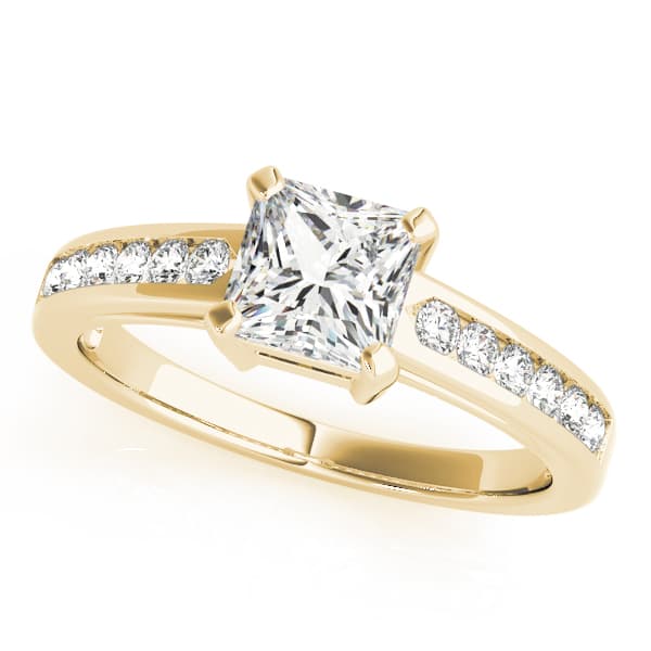 Channel Set Single Row Engagement Ring, style 83754, Front view in yellow gold