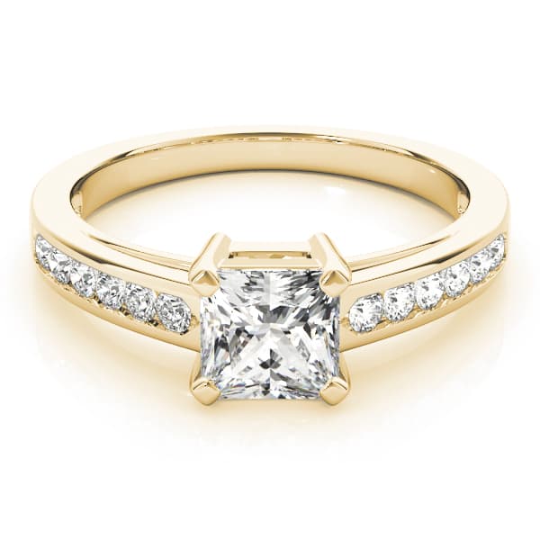 Channel Set Single Row Engagement Ring, style 83754, On hand view in yellow gold