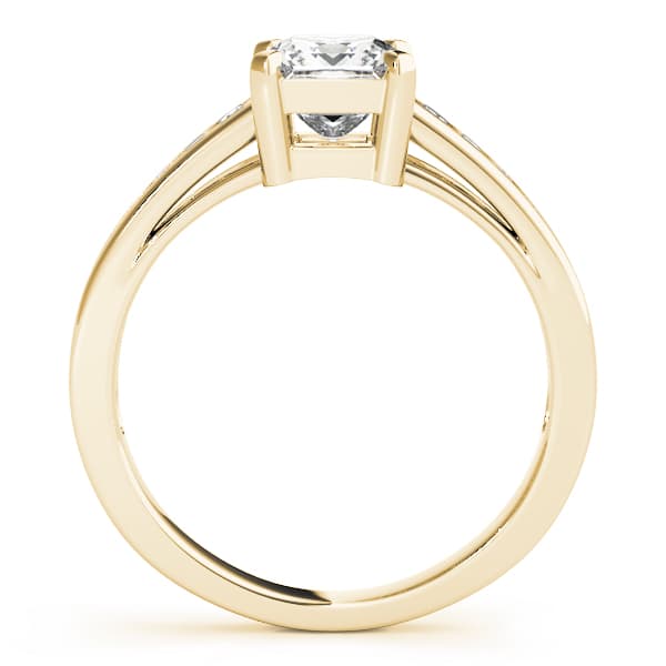 Channel Set Single Row Engagement Ring, style 83754, Side view in yellow gold