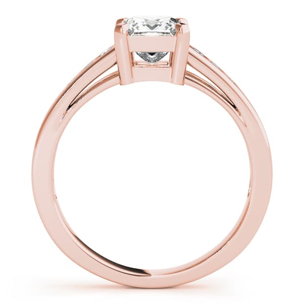 Channel Set Single Row Engagement Ring, style 83754, Side view in rose gold