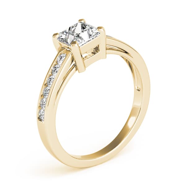 Channel Set Single Row Engagement Ring, style 83754, Top view in yellow gold