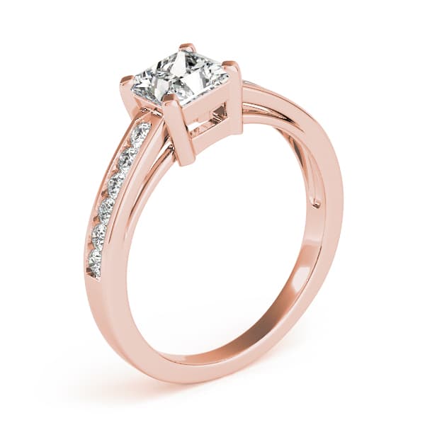 Channel Set Single Row Engagement Ring, style 83754, Top view in rose gold