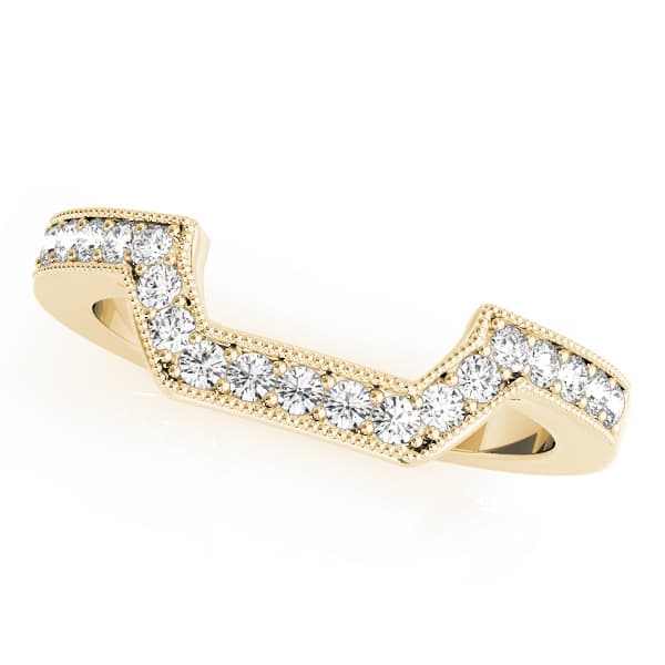 Curved Wedding Band (0.19 ct. tw.), Front view in yellow gold