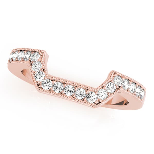 Curved Wedding Band (0.19 ct. tw.), Front view in rose gold