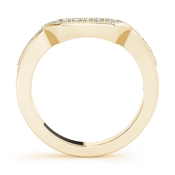 Curved Wedding Band (0.19 ct. tw.), Side view in yellow gold