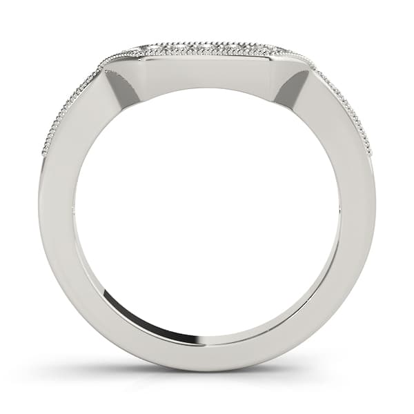 Curved Wedding Band (0.19 ct. tw.), Side view in white gold or platinum
