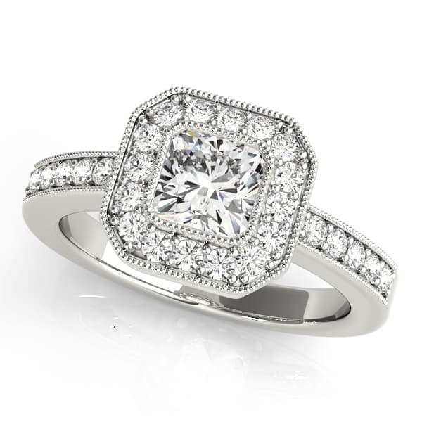 ENGAGEMENT RINGS HALO SQUARE & CUS — style 83755 in 10k White Gold