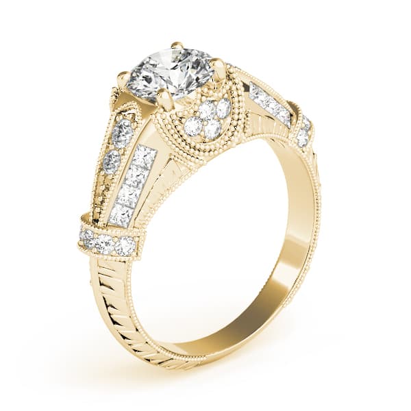 Antique Engagement Ring, style 83764, Top view in yellow gold