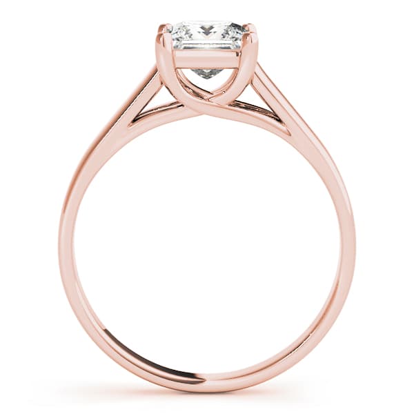 Trellis Princess Cut Solitaire Engagement Ring, style 83765, Side view in rose gold