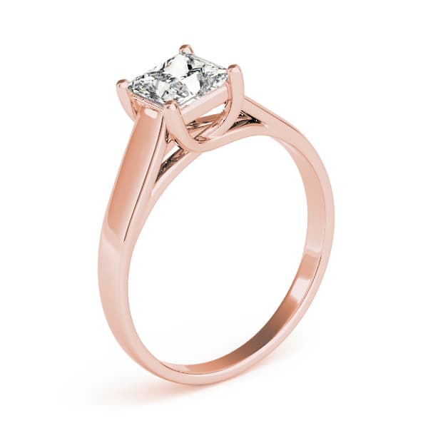 Trellis Princess Cut Solitaire Engagement Ring, style 83765, Top view in rose gold