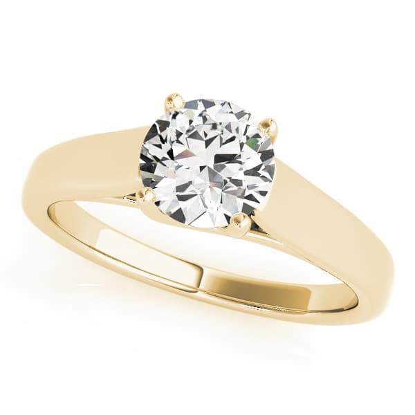 Solitaire Trellis Engagement Ring, style 83766, Front view in yellow gold