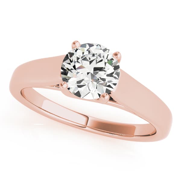 Solitaire Trellis Engagement Ring, style 83766, Front view in rose gold