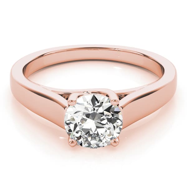 Solitaire Trellis Engagement Ring, style 83766, On hand view in rose gold