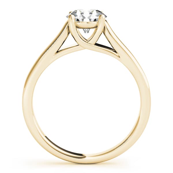 Solitaire Trellis Engagement Ring, style 83766, Side view in yellow gold