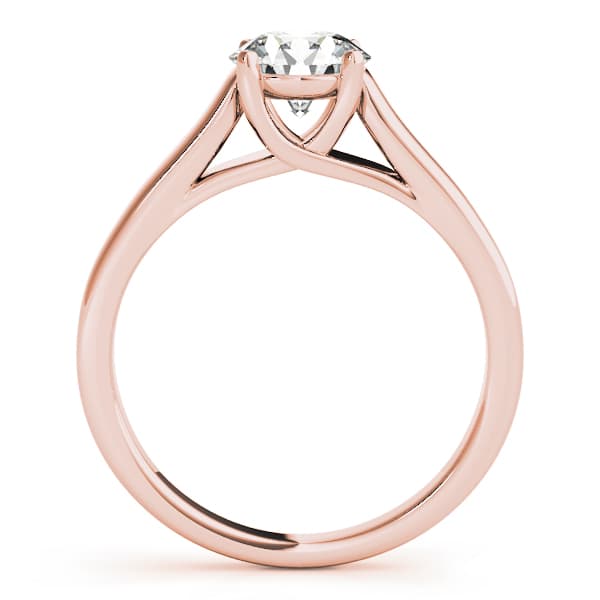 Solitaire Trellis Engagement Ring, style 83766, Side view in rose gold